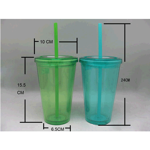 plastic double walled tumbler cup size