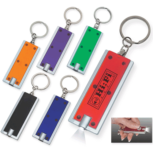 promotional plastic LED keychain, custom logo, promo
