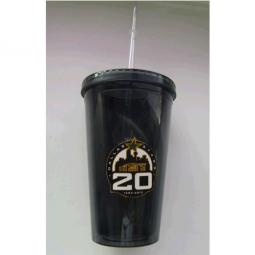Custom 16oz/20oz/24oz plastic double walled tumbler cup with straw, promotional drinkware, gifts, UP-MDT001