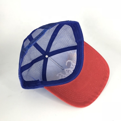 Custom Brand Polyester Mesh Snap Back Baseball Hats Caps